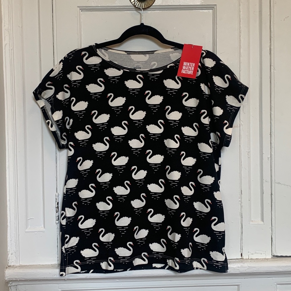 NWT Winter Water Factory Swan Shirt- Size Small